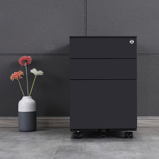 3 Drawer Mobile Cabinet in black