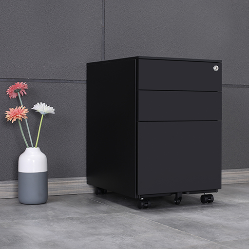 3 Drawer Mobile Cabinet in black