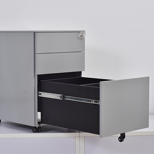 3 Drawer Mobile Pedestals in Grey