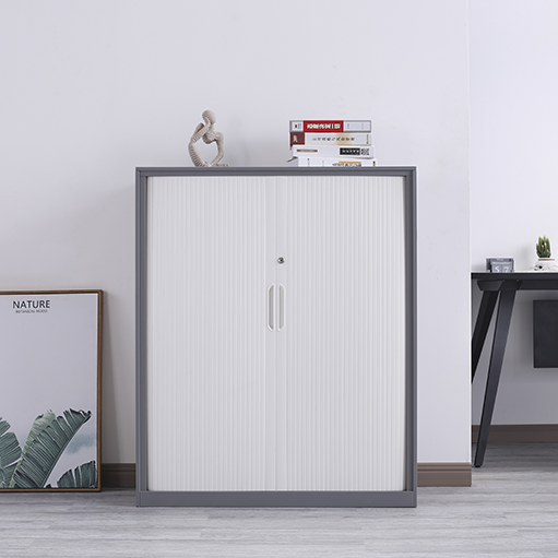 Modern Gray Rolling Shutter Door File Cabinet