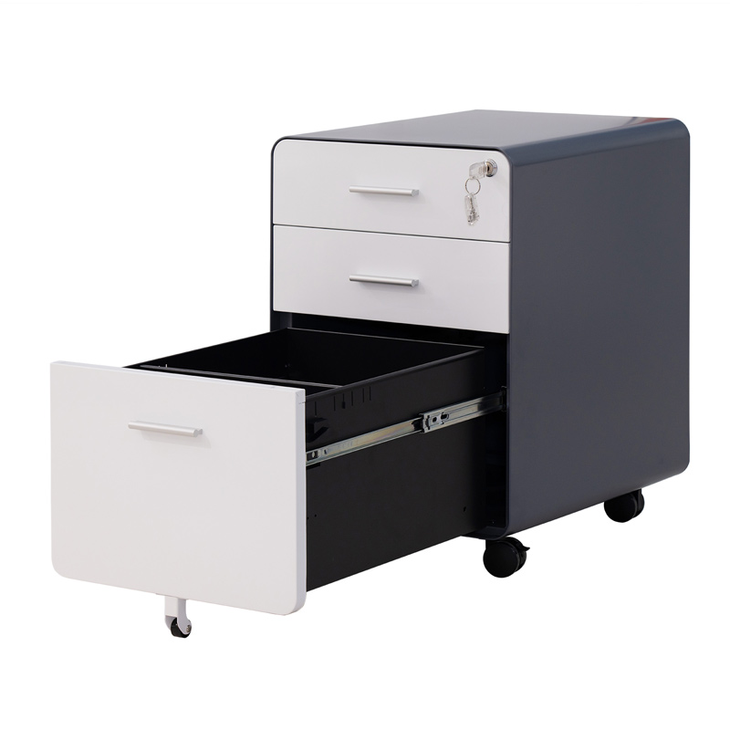 Furniture Stockpile 3 Drawer File Cabinet with Lock - Under Desk Metal Cabinet