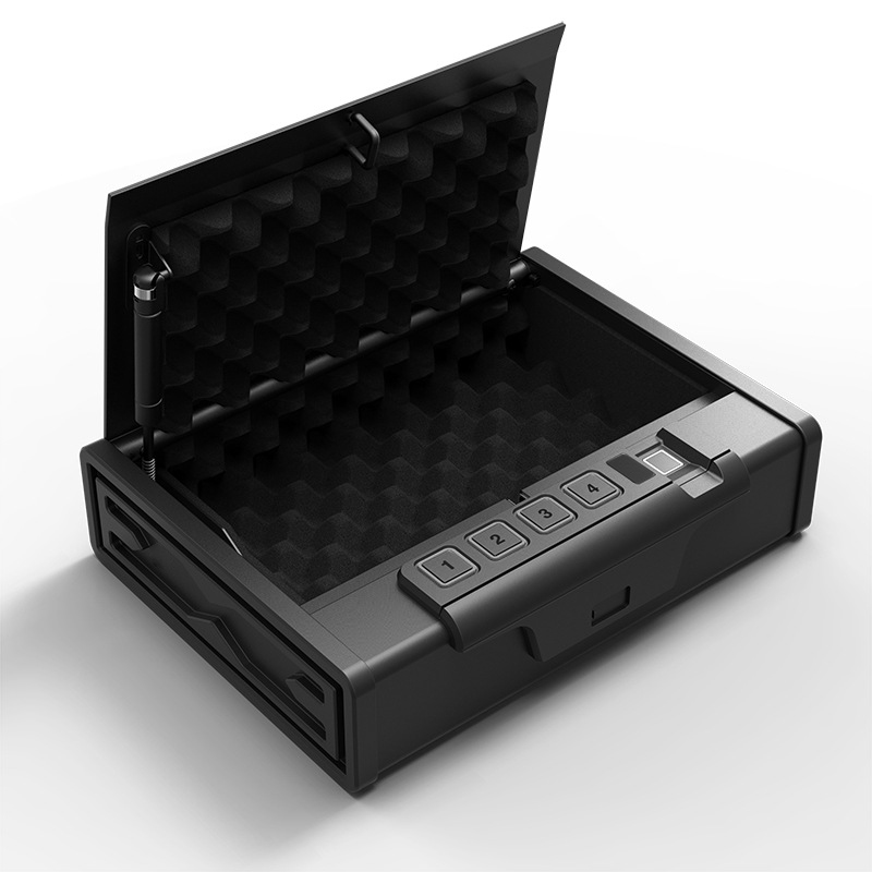 Black Portable Biometric Gun Safe Box