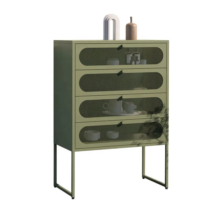 4-Drawer Metal Foldable Home Corner Storage Cabinet