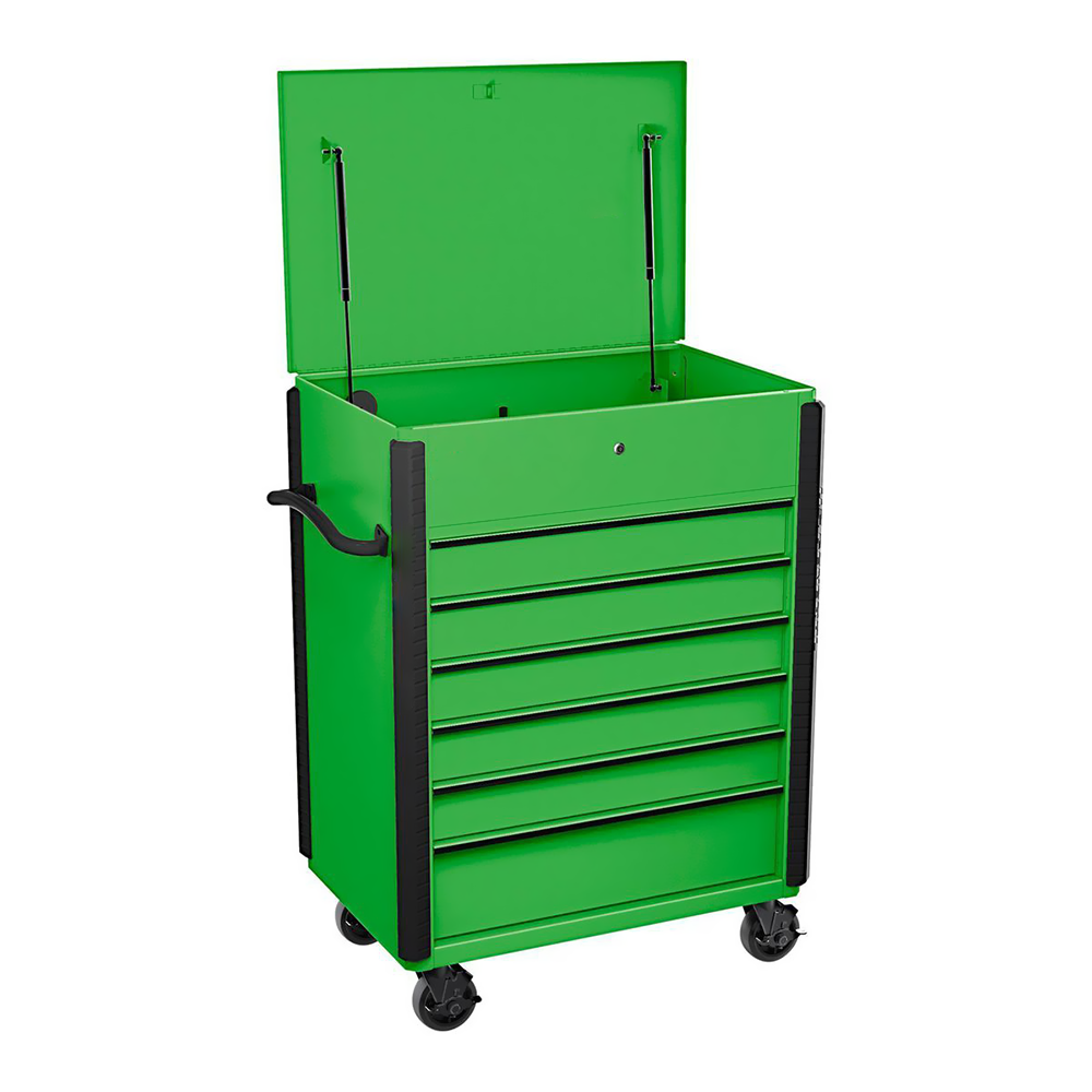 6-Drawer Full-Bank Service Tool Cart With Green