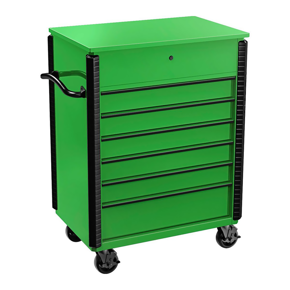 6-Drawer Full-Bank Service Tool Cart With Green