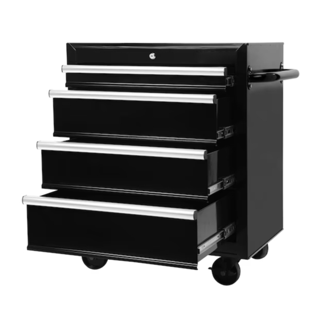 4-Drawer Steel Rolling Tool Cabinet  With Black